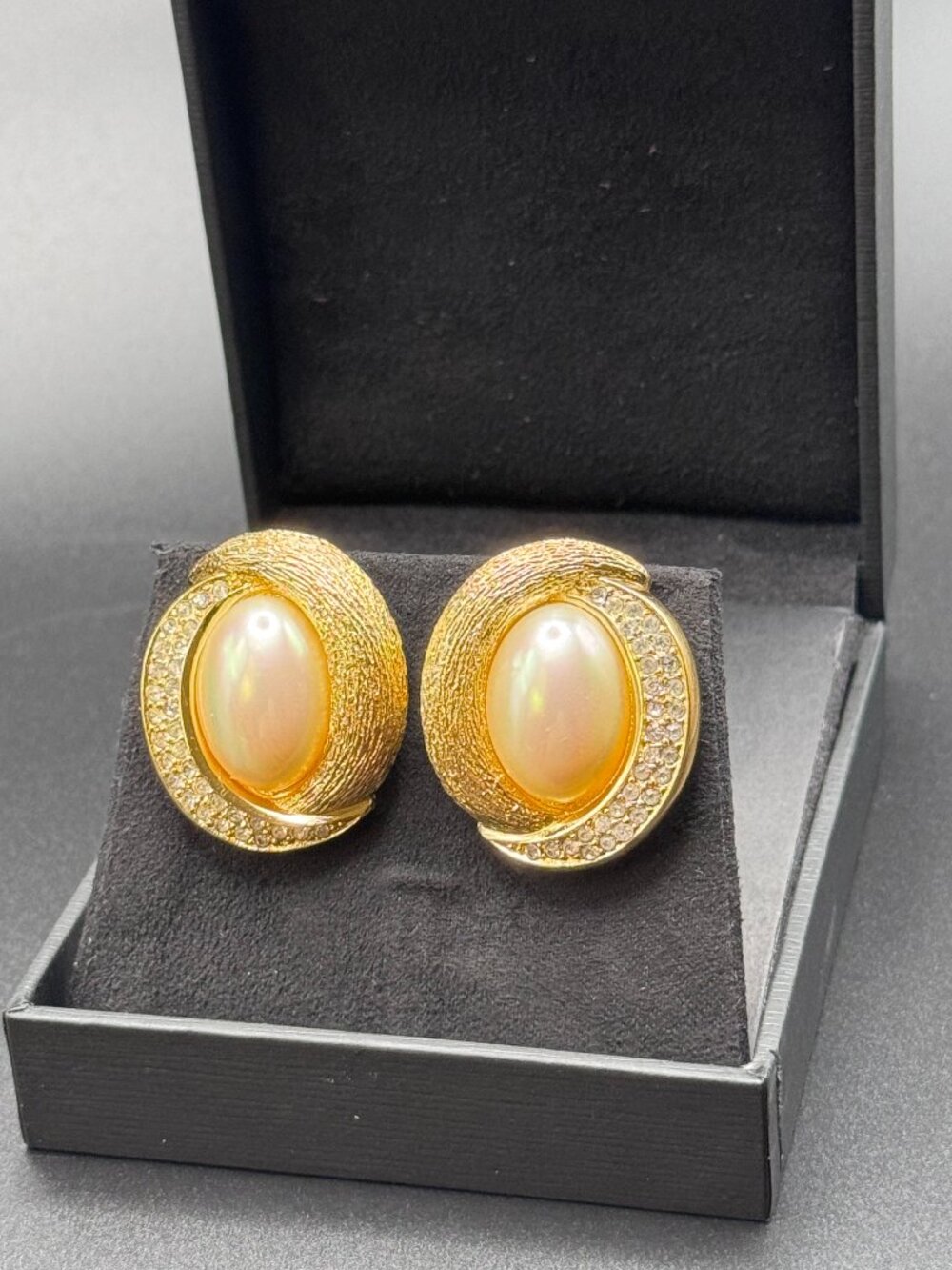 Christian Dior Vintage Faux Pearl & Crystal Earrings